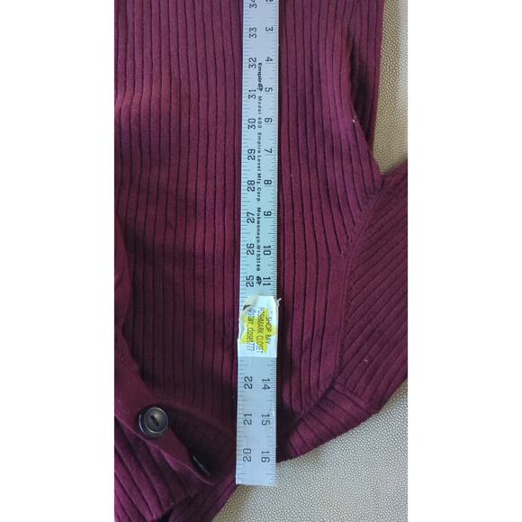 ZARA Four button accent rib light turtleneck Medium Mock Sweater  M - Picture 13 of 16